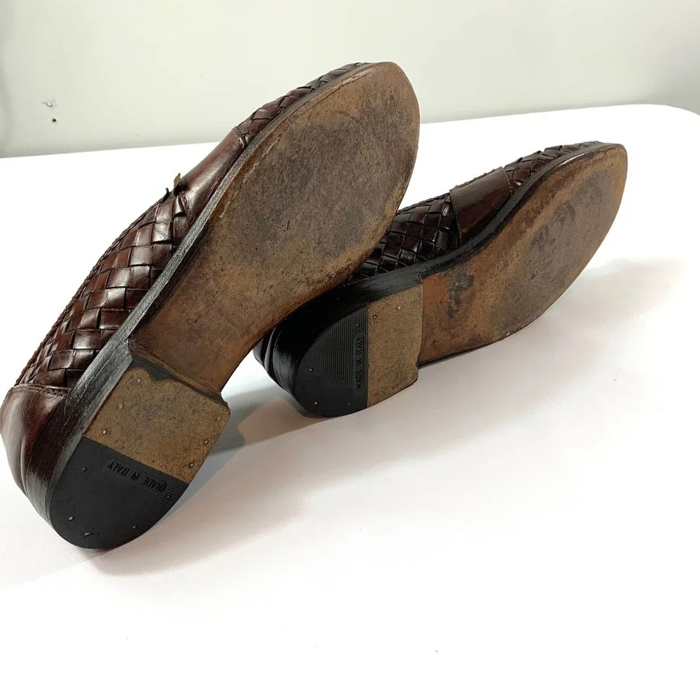 Bragano‎ Woven Leather tassel Loafer Shoes